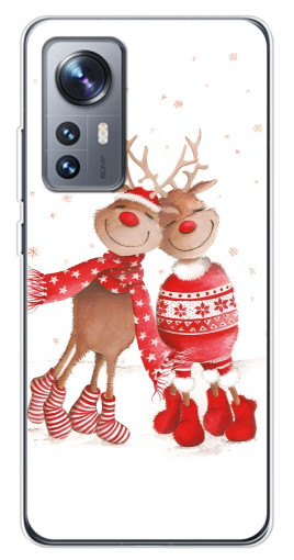 Чехол с принтом "Влюбленные олени" для Xiaomi 12 / 12X
