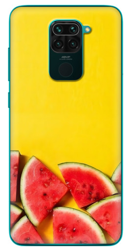 Силиконовый чехол с изображением "Арбузики на желтом" для Xiaomi Redmi 10X