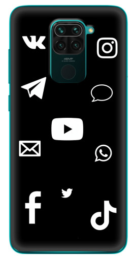 Чехол с печатью "Белые иконки" для Xiaomi Redmi 10X