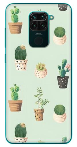 Чехол с картинкой "Кактусы в горшочках " для Xiaomi Redmi 10X