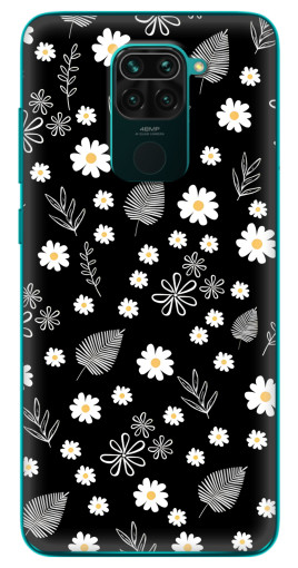Чехол с печатью "Ромашки на черном" для Xiaomi Redmi 10X
