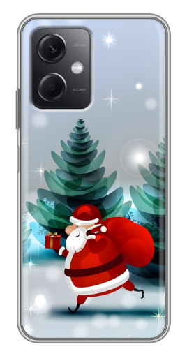 Силиконовый чехол с изображением "Дед Мороз с подарком" для Xiaomi Redmi Note 12 (5G)