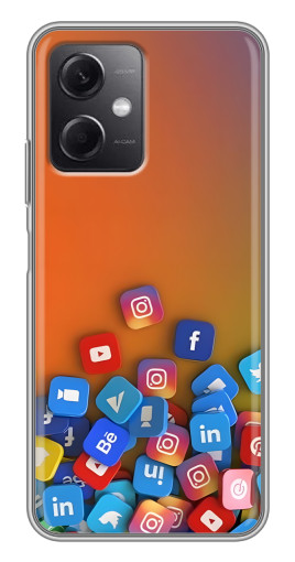 Чехол с печатью "Иконки соц сетей" для Xiaomi Redmi Note 12 (5G)