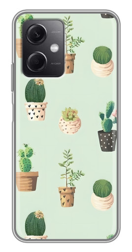 Чехол с печатью "Кактусы в горшочках " для Xiaomi Redmi Note 12 (5G)