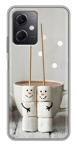 Чехол с картинкой "Снеговики из зефира" для Xiaomi Redmi Note 12 (5G)