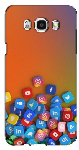 Чехол с печатью «Иконки соц сетей»  для Samsung Galaxy J7 2016 / J710 / J7108