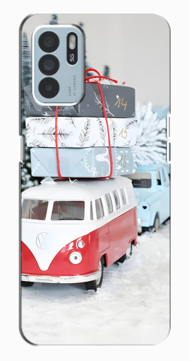 Чехол с картинкой "Автобус с подарками" для Oppo Reno6 Z Чехол с картинкой "Автобус с подарками" для Oppo Reno6 Z