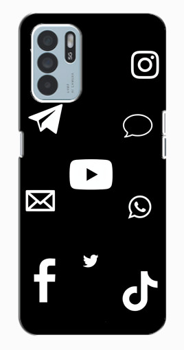Чехол с печатью "Белые иконки" для Oppo Reno6 Z Чехол с печатью "Белые иконки" для Oppo Reno6 Z