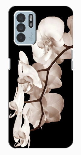 Чехол с картинкой "Черно-белая орхидея" для Oppo Reno6 Z Чехол с картинкой "Черно-белая орхидея" для Oppo Reno6 Z