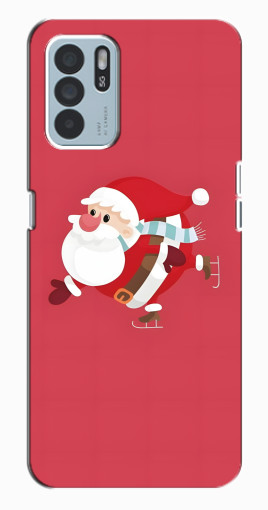 Чехол с печатью "Дед Мороз на коньках" для Oppo Reno6 Z Чехол с печатью "Дед Мороз на коньках" для Oppo Reno6 Z