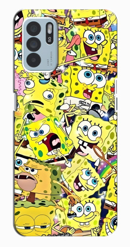 Силиконовый чехол с изображением "Эмоции Спанч-Боба" для Oppo Reno6 Z Силиконовый чехол с изображением "Эмоции Спанч-Боба" для Oppo Reno6 Z