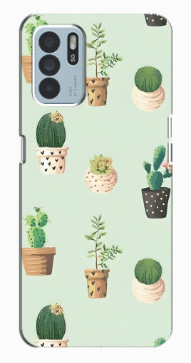 Чехол с печатью "Кактусы в горшочках " для Oppo Reno6 Z Чехол с печатью "Кактусы в горшочках " для Oppo Reno6 Z