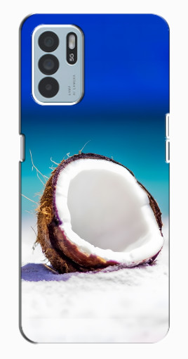 Силиконовый чехол с изображением "Кокос на пляже" для Oppo Reno6 Z Силиконовый чехол с изображением "Кокос на пляже" для Oppo Reno6 Z