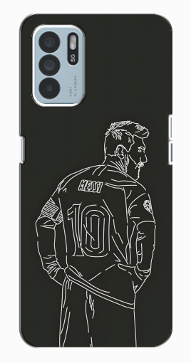 Чехол с картинкой "Контур Месси" для Oppo Reno6 Z Чехол с картинкой "Контур Месси" для Oppo Reno6 Z