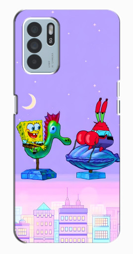 Чехол с принтом "Крабс и Спанч Боб" для Oppo Reno6 Z Чехол с принтом "Крабс и Спанч Боб" для Oppo Reno6 Z