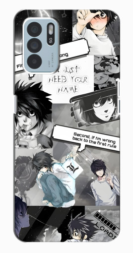 Чехол с печатью "L - Death note" для Oppo Reno6 Z Чехол с печатью "L - Death note" для Oppo Reno6 Z