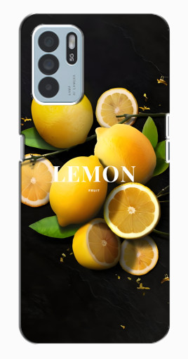 Силиконовый чехол с изображением "Лимон на черном" для Oppo Reno6 Z Силиконовый чехол с изображением "Лимон на черном" для Oppo Reno6 Z