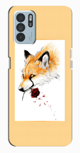 Чехол с печатью "Лиса с розой" для Oppo Reno6 Z Чехол с печатью "Лиса с розой" для Oppo Reno6 Z