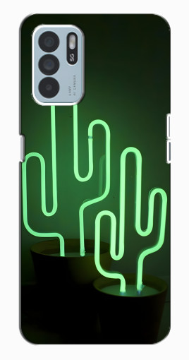 Чехол с принтом "Неоновый кактус" для Oppo Reno6 Z Чехол с принтом "Неоновый кактус" для Oppo Reno6 Z