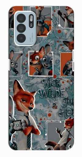 Чехол с печатью "Ник и Джуди" для Oppo Reno6 Z Чехол с печатью "Ник и Джуди" для Oppo Reno6 Z