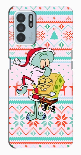 Чехол с принтом "Новогодний Спанч-Боб" для Oppo Reno6 Z Чехол с принтом "Новогодний Спанч-Боб" для Oppo Reno6 Z