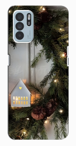 Силиконовый чехол с изображением "Новогодний венок" для Oppo Reno6 Z Силиконовый чехол с изображением "Новогодний венок" для Oppo Reno6 Z