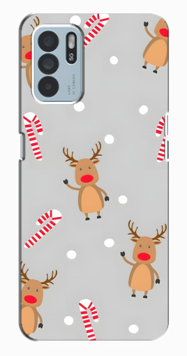 Силиконовый чехол с изображением "Олени с конфетами" для Oppo Reno6 Z Силиконовый чехол с изображением "Олени с конфетами" для Oppo Reno6 Z