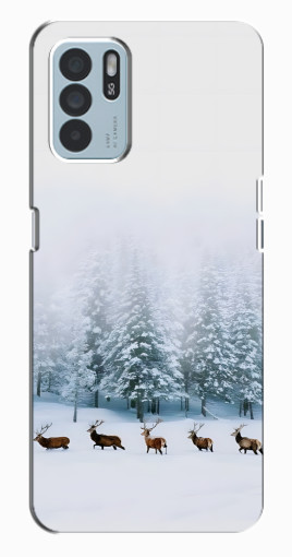 Силиконовый чехол с изображением "Олени в лесу" для Oppo Reno6 Z Силиконовый чехол с изображением "Олени в лесу" для Oppo Reno6 Z