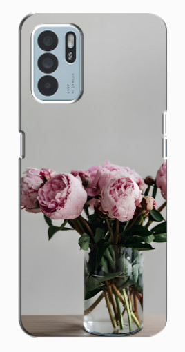 Чехол с картинкой "Пионы в вазе" для Oppo Reno6 Z Чехол с картинкой "Пионы в вазе" для Oppo Reno6 Z