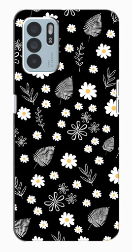 Чехол с картинкой "Ромашки на черном" для Oppo Reno6 Z Чехол с картинкой "Ромашки на черном" для Oppo Reno6 Z