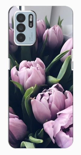 Чехол с картинкой "Сиреневые тюльпаны" для Oppo Reno6 Z Чехол с картинкой "Сиреневые тюльпаны" для Oppo Reno6 Z