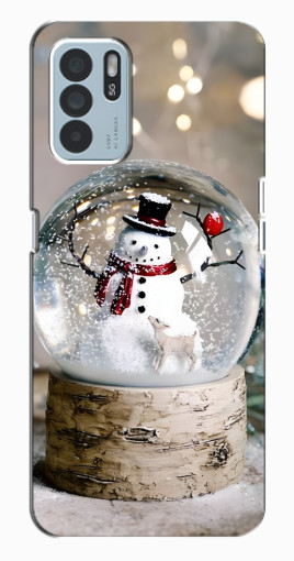 Силиконовый чехол с изображением "Снеговик в шаре" для Oppo Reno6 Z Силиконовый чехол с изображением "Снеговик в шаре" для Oppo Reno6 Z