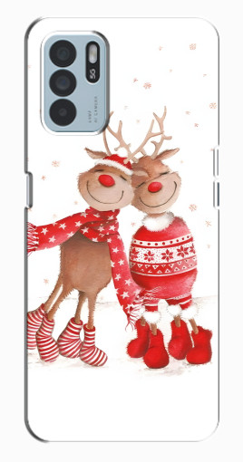 Силиконовый чехол с изображением "Влюбленные олени" для Oppo Reno6 Z Силиконовый чехол с изображением "Влюбленные олени" для Oppo Reno6 Z