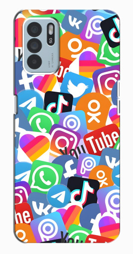 Чехол с принтом "Яркие иконки" для Oppo Reno6 Z Чехол с принтом "Яркие иконки" для Oppo Reno6 Z