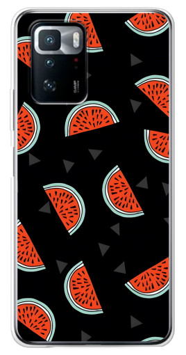 Силиконовый чехол с изображением "Арбузы на черном" для Xiaomi POCO X3 GT