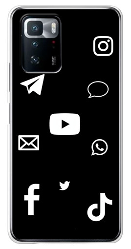 Чехол с печатью "Белые иконки" для Xiaomi POCO X3 GT
