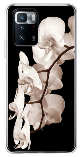 Силиконовый чехол с изображением "Черно-белая орхидея" для Xiaomi POCO X3 GT