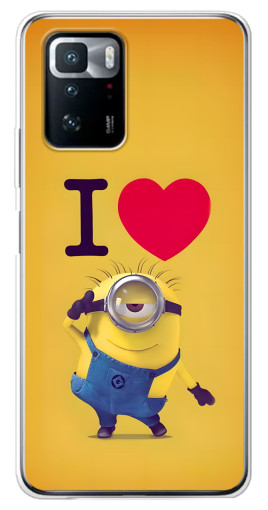Силиконовый чехол с изображением "I Love Minion" для Xiaomi POCO X3 GT