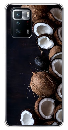 Чехол с принтом "Кокосы на черном" для Xiaomi POCO X3 GT