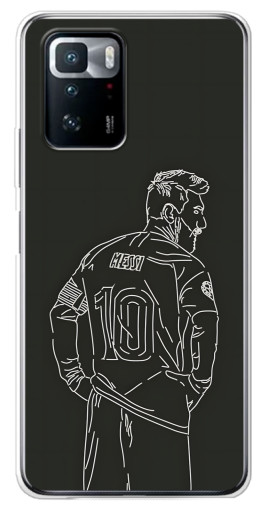 Чехол с картинкой "Контур Месси" для Xiaomi POCO X3 GT