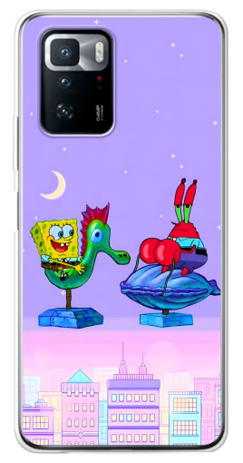 Чехол с принтом "Крабс и Спанч Боб" для Xiaomi POCO X3 GT