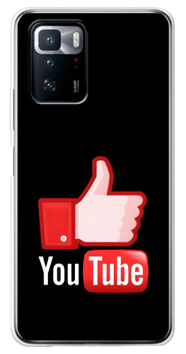 Силиконовый чехол с изображением "Лайк YouTube" для Xiaomi POCO X3 GT