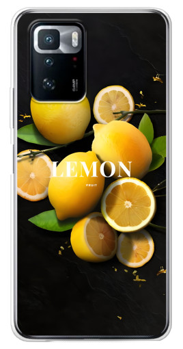 Чехол с картинкой "Лимон на черном" для Xiaomi POCO X3 GT