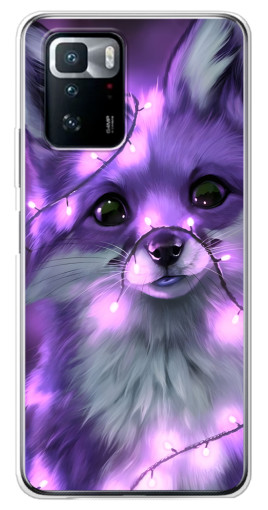 Чехол с печатью "Лисенок фиолетовый" для Xiaomi POCO X3 GT