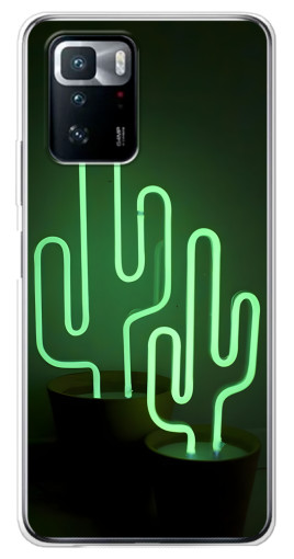 Чехол с картинкой "Неоновый кактус" для Xiaomi POCO X3 GT