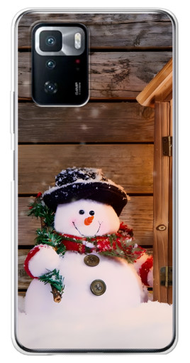 Чехол с картинкой "Рождественский снеговик" для Xiaomi POCO X3 GT