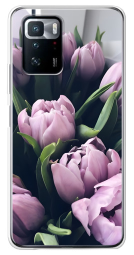 Силиконовый чехол с изображением "Сиреневые тюльпаны" для Xiaomi POCO X3 GT
