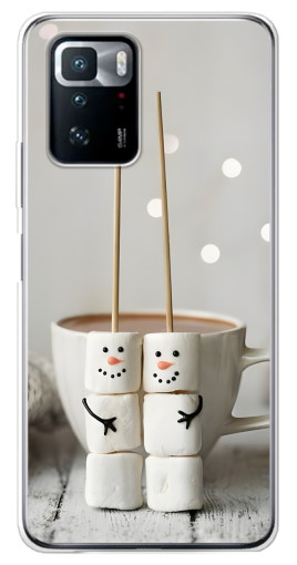 Силиконовый чехол с изображением "Снеговики из зефира" для Xiaomi POCO X3 GT