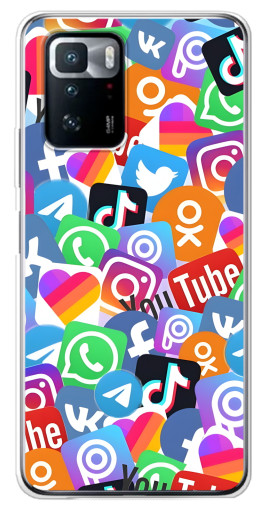 Чехол с картинкой "Яркие иконки" для Xiaomi POCO X3 GT