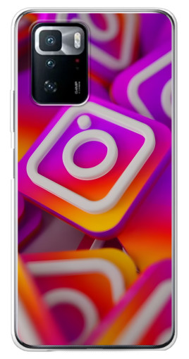 Чехол с картинкой "Значки Инстаграм" для Xiaomi POCO X3 GT